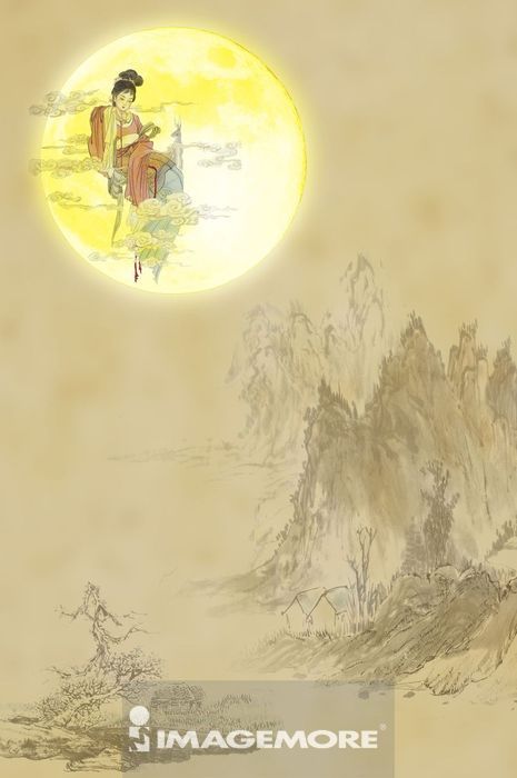 国画,中秋节,月亮,嫦娥